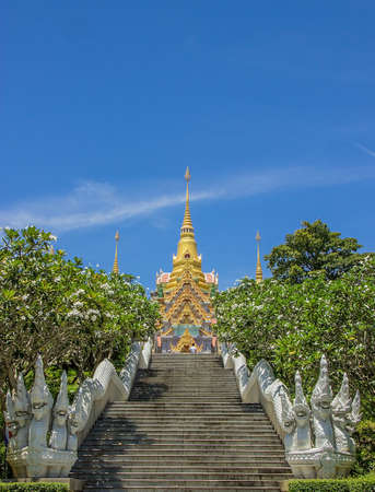 Golden Pagoda Thailand, Prachuap Khiri Khan, Bang Saphanの写真素材