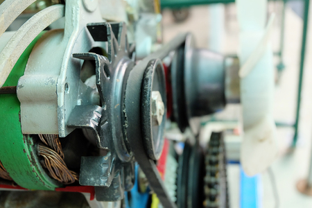 mechanism gear with chain, chain and cogwheel in machine system