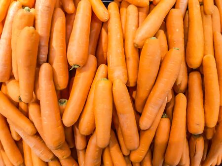 Organic carrot. Texture background of fresh large orange carrots, carrots are good for health,...