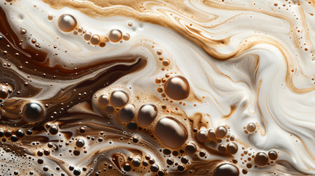 Coffee with bubbles. Abstract background. 3d illustration.の素材