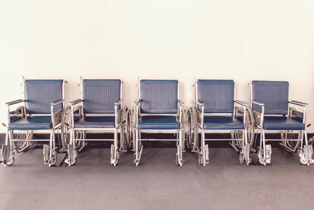 Wheelchair available Lined up in hospital