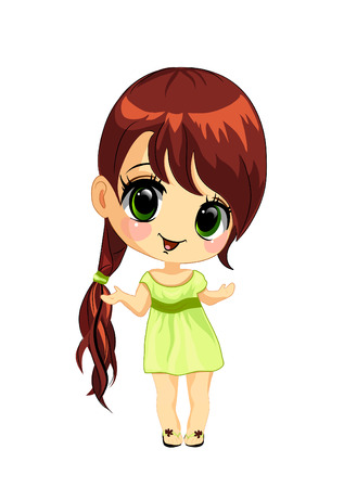 Vector illustration of a happy little girl のイラスト素材