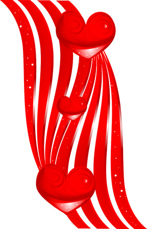white background with red heart in vector format.のイラスト素材
