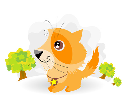 Kitten little Cat Vector Illustration のイラスト素材