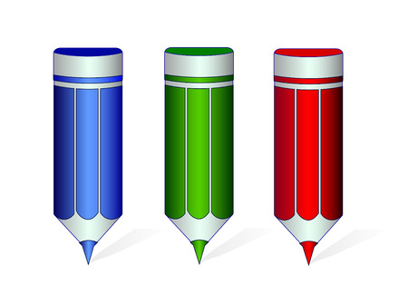 set of pens, vector iconsのイラスト素材