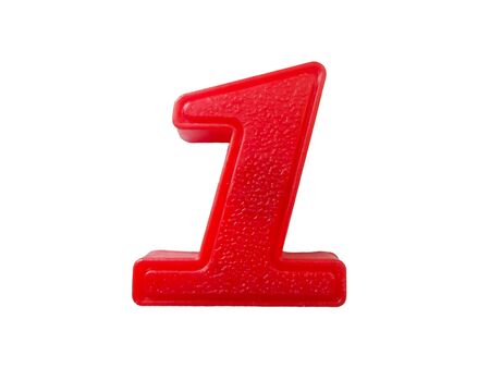 number one red isolated on white background