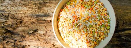 Mix of pearl barley, beans, yellow green peas, red lentils, peas, brown rice. Mix stew with beans,...