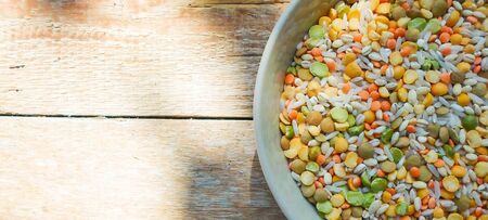 Mix of pearl barley, beans, yellow green peas, red lentils, peas, brown rice. Mix stew with beans,...