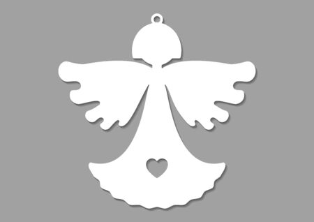 Vector angel, laser cut model, Christmas illustration, New year decorationsのイラスト素材