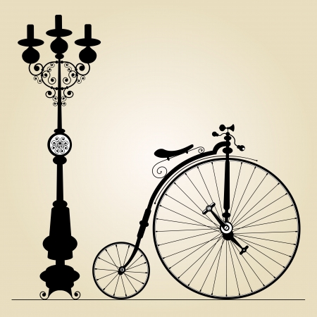 old bicycle template with space for your message のイラスト素材
