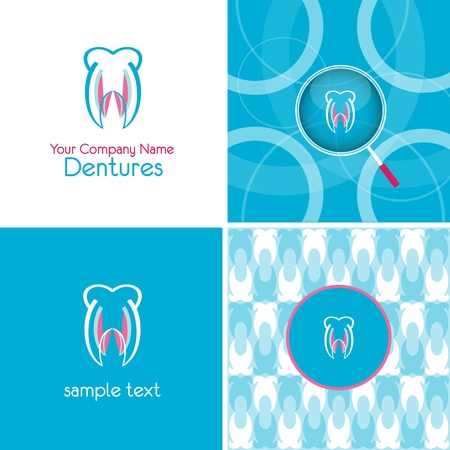 logo and background for denture companyのイラスト素材