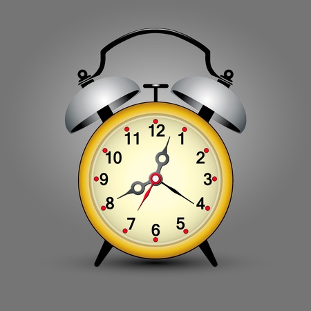 yellow retro ticking clock with space for your messageのイラスト素材