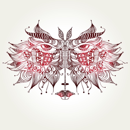 isolated decorative cat mask template のイラスト素材