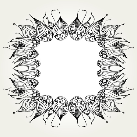 decorative hand drawn frame with space for your messageのイラスト素材