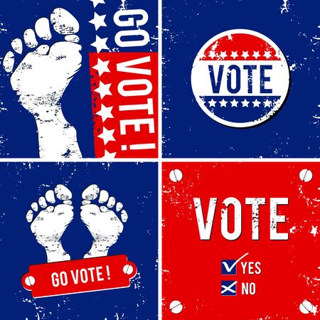 alternative vote banner with footprint background  のイラスト素材