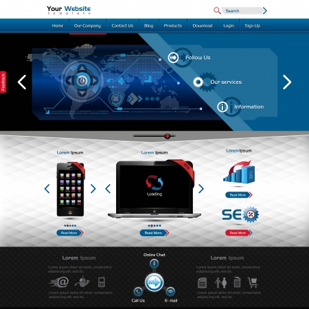website template for product presentation, contains textured forms and high detailed elementsのイラスト素材
