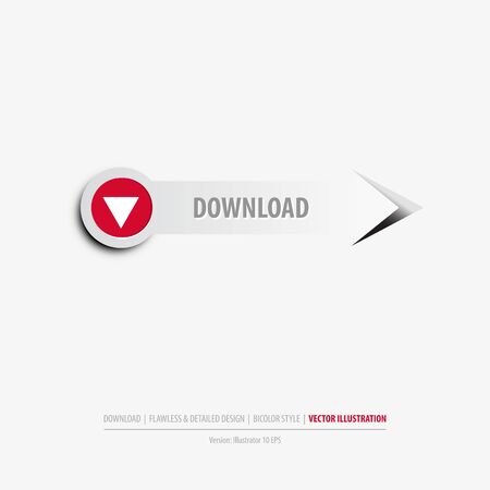 Isolated download button on clean gray backgroundのイラスト素材