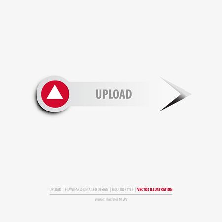 Isolated upload button on clean gray backgroundのイラスト素材