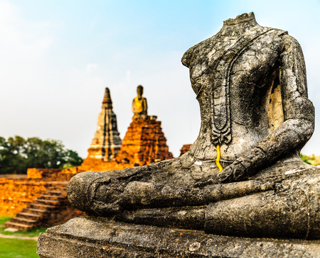 Buddha statue in Ayuttaya, Thailandの写真素材