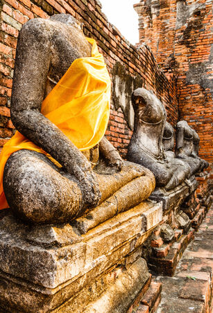 Buddha statue in Ayuttaya, Thailandの写真素材