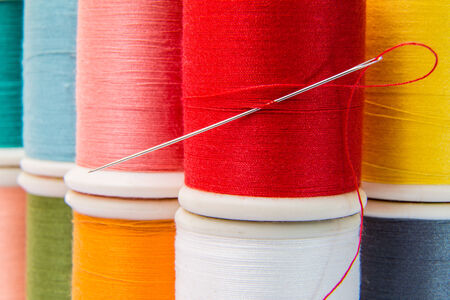 Sewing threads multicoloredの写真素材