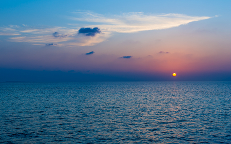 Sunset over the ocean. Maldives.の写真素材