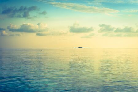 Islands in the ocean. Clear water blue lagoon. Luxury place to relaxation.の写真素材