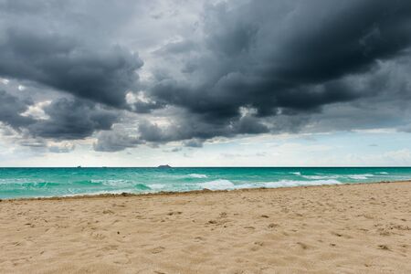 Ocean water surface under cloudy sky. Great impression of distance and solitude.の写真素材