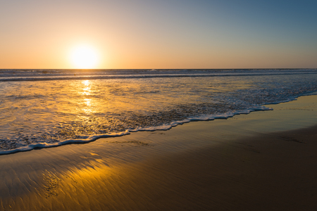 Ocean and beach at sunset. California Coastの写真素材