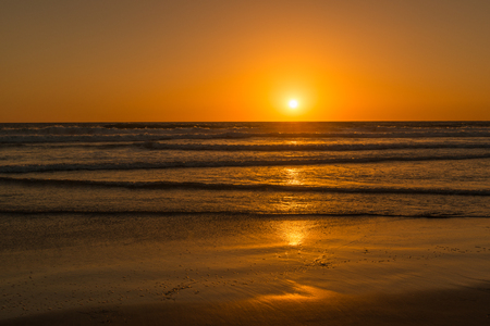 Ocean and beach at sunset. California Coastの写真素材