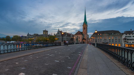 Zurich at nightの写真素材