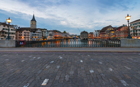 Zurich at nightのeditorial素材