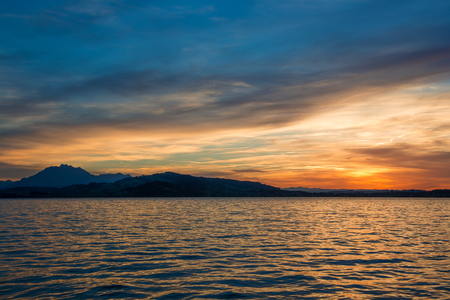 Fantastic bright color of sunset.の写真素材