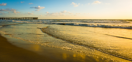 Impressive seascape of Ocean Beach in San Diego, California. Sunset.の写真素材