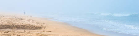 Coast of the ocean near San Francisco in fog.の写真素材