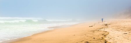 Coast of the ocean near San Francisco in fog.の写真素材