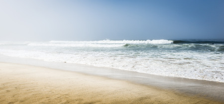 Coast of the ocean near San Francisco in fog.の写真素材