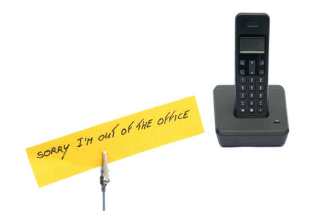 Telephone with a memo out of office