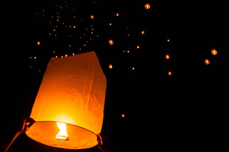 sky lanternの写真素材