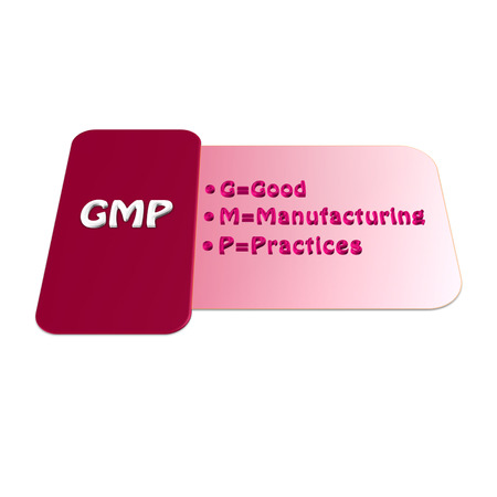 Presentation of meaning GMP style 19 on white backgroundの写真素材