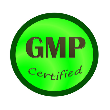 GMP certified logo or symbol image concept design on white backgroundの写真素材