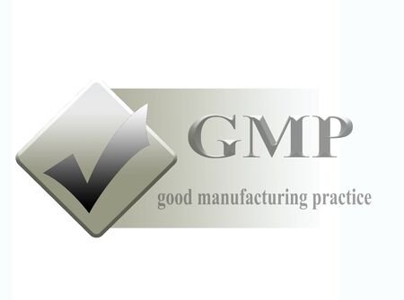 GMP(good manufacturing practice) icon or symbol image concept design with business women for business concept.  business conceptの写真素材