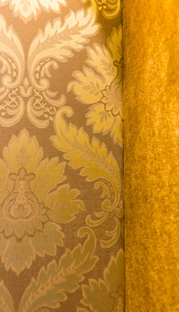 gold fabric wall In center capital Thailand