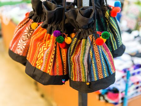 the bag make up fabric local North of Thailandの写真素材