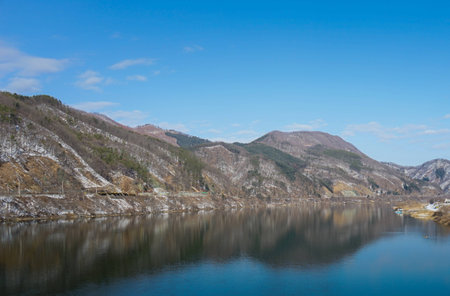 Lake in korea and reflex on water