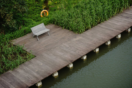 river walk in garden by the bay Singaporeの写真素材