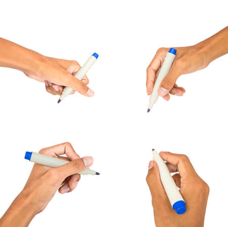 collection of hand writing on white isolatedの写真素材