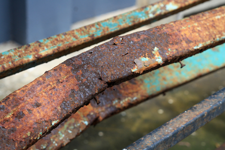 damage rusty in metal make hole and brokenの写真素材