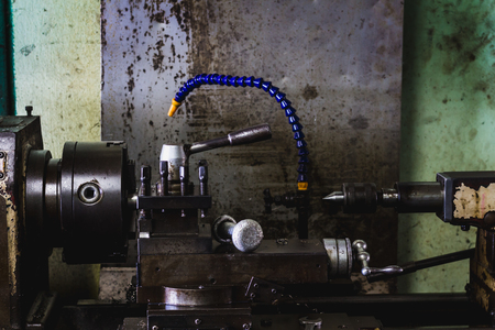 lathe machine working during productivity in industry concept
