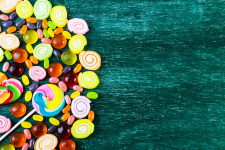 colorful sweet candy with space for some text and ideaの写真素材